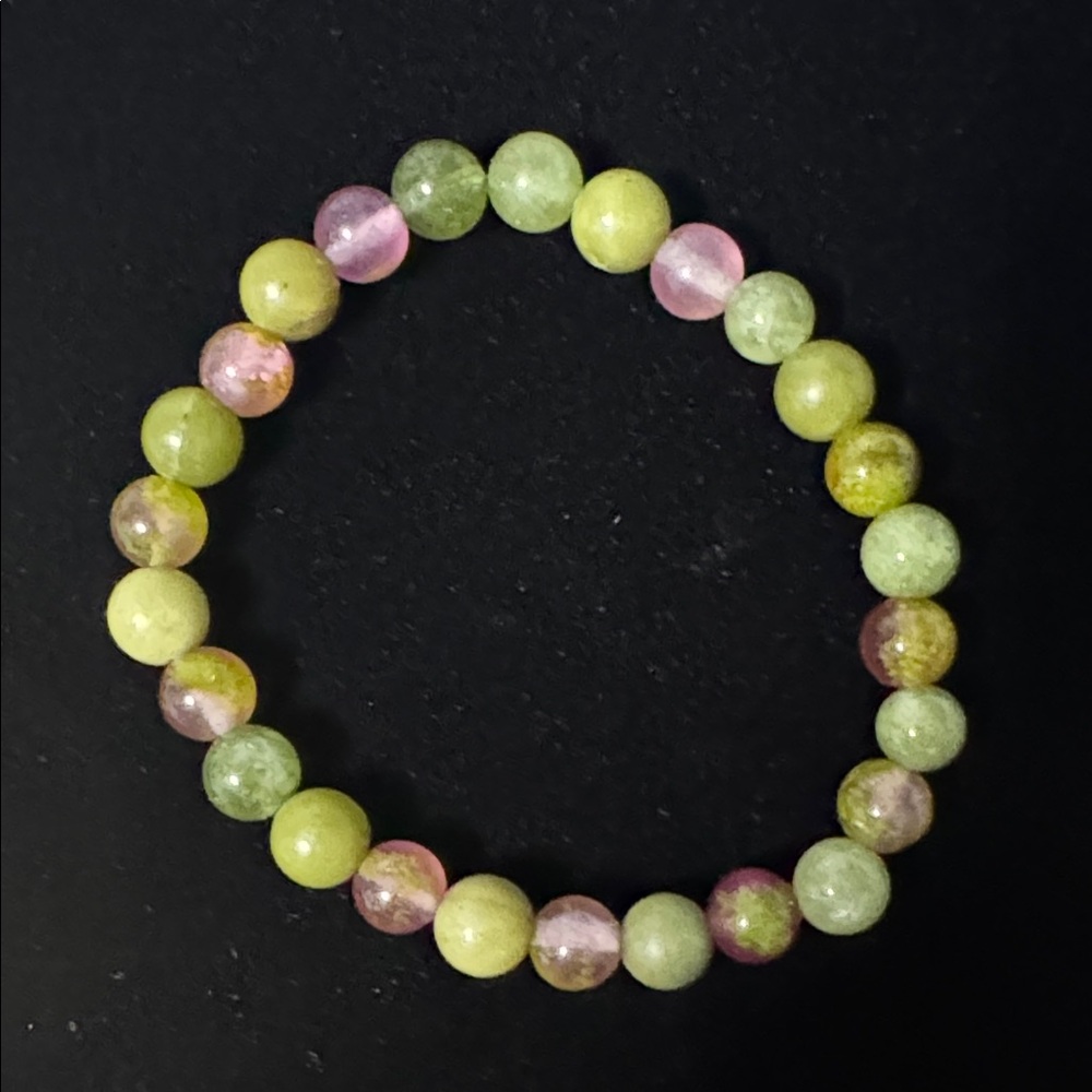 Elegant Watermelon Tourmaline Beaded Bracelet